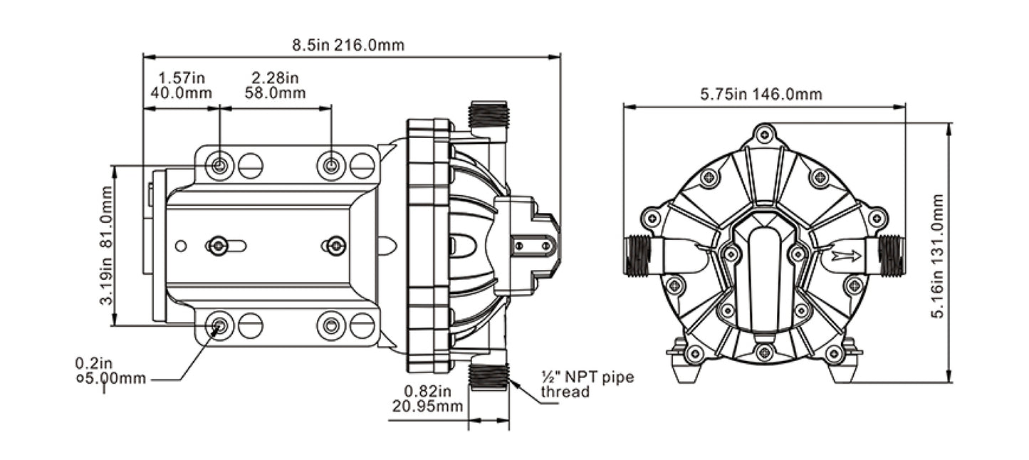 GEOPUMP PRO 12v elektrisk pumpe, 11,5l/min. 4,2bar