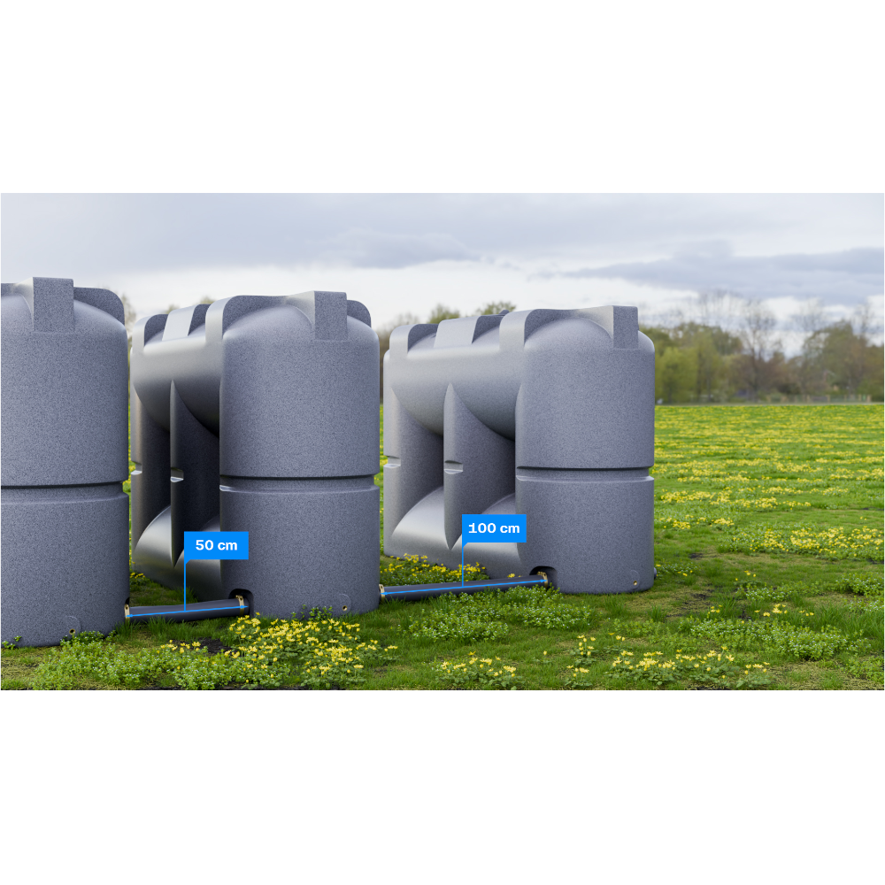 1000 liter rumopdelt lagertank, transporttank, drikkevandstank