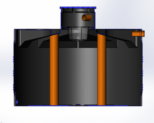 Jordtank til opbevaring af drikkevand, regnvand til installation under jorden