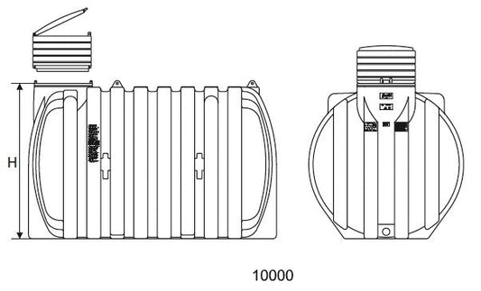 Jordtank Regvandstank 10000 Liter