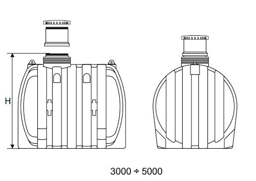 Jordtank, samletank 5000 Liter