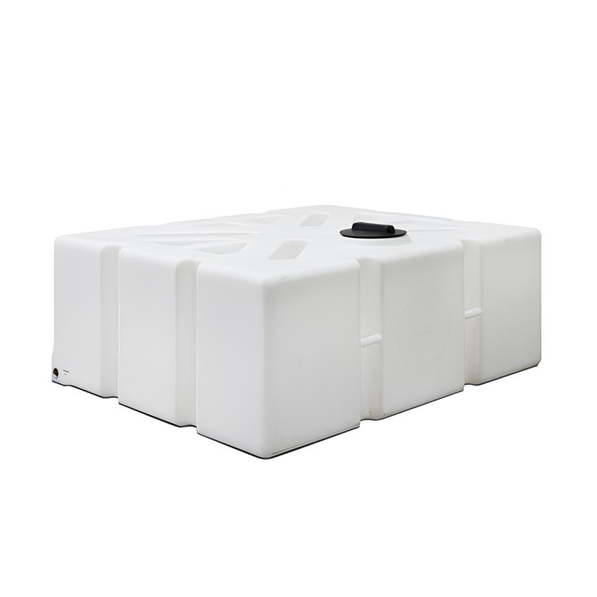 1000 liter flad vandret tank med skuvlpesikring, bølgebryder.