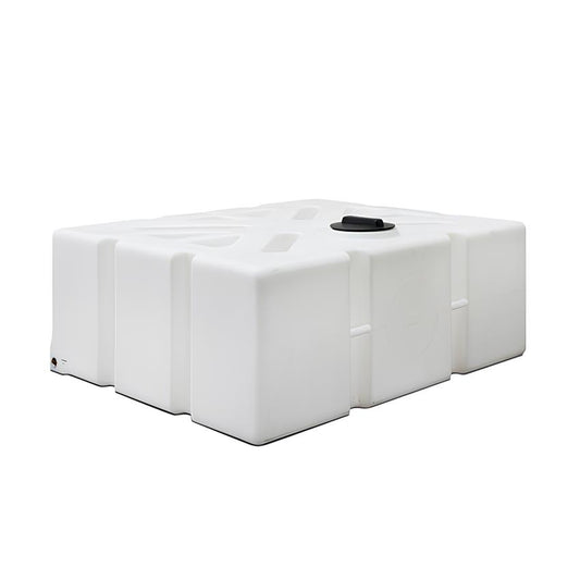 1000 liter flad vandret tank med skuvlpesikring, bølgebryder.