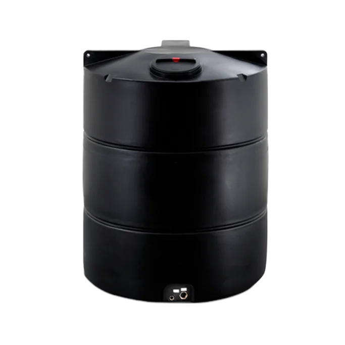 Vantank rund sort 5000 liter til opbevaring af drikkevand.