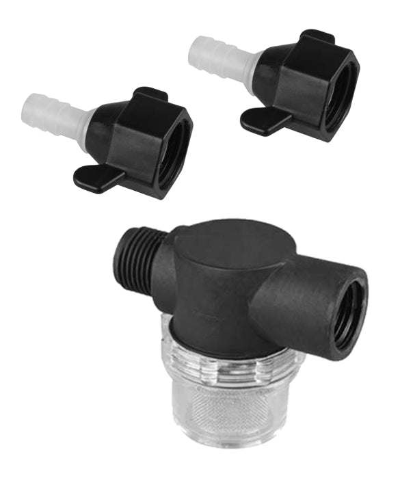 Vandpumpe med forfilter og slangestuds