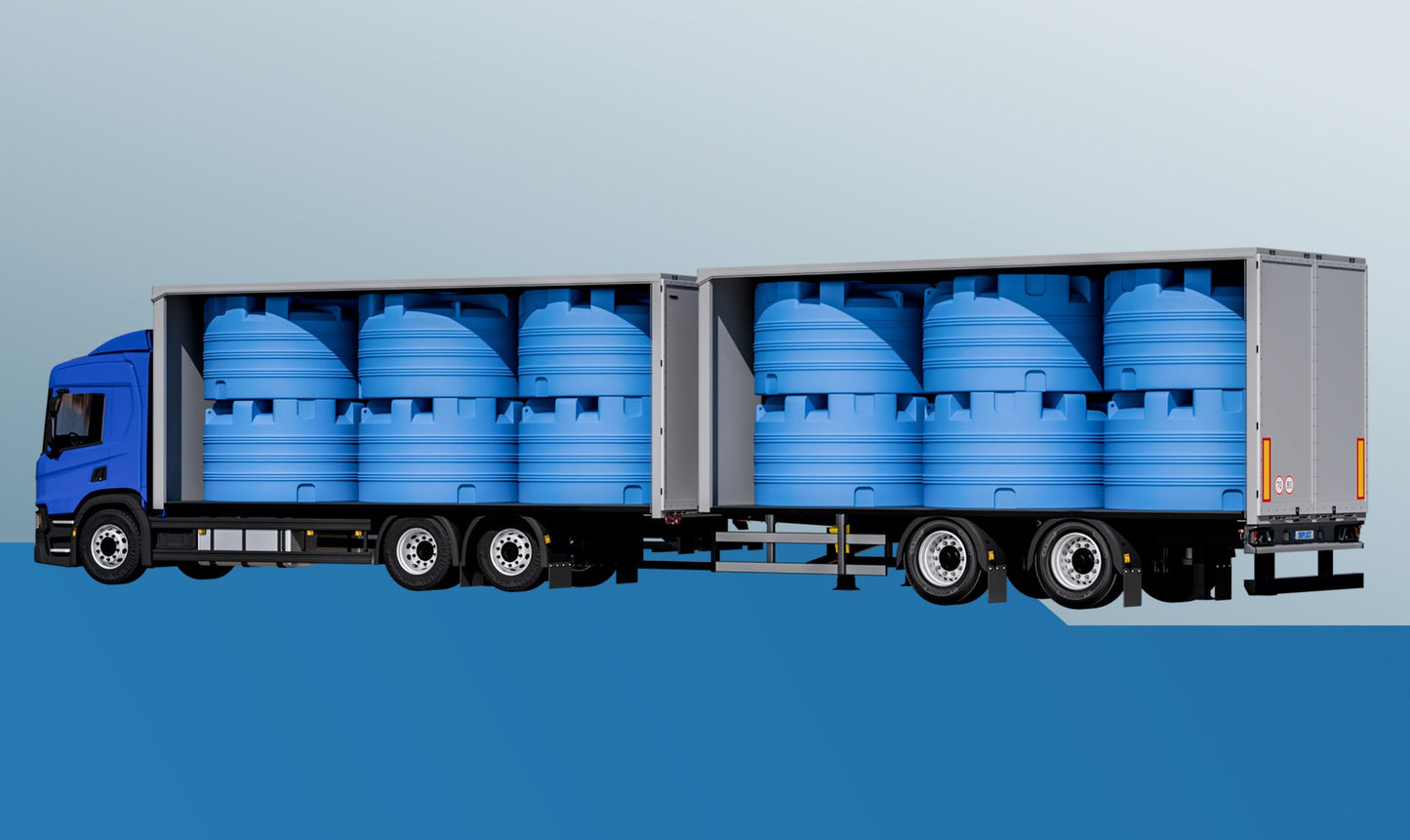 Vandtanke vertikal runde, cylinderformede 3000l, 5000l, 8000l